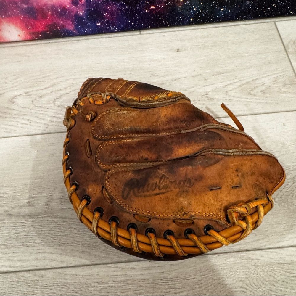 Vintage Rawlings RHT Mike Piazza RCM30 Baseball Catchers Mitt Lite Toe Leather - Picture 7 of 9